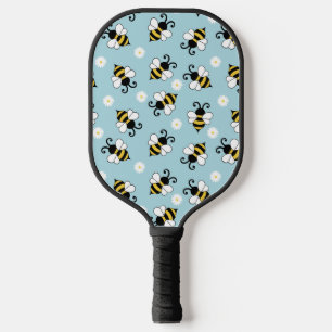 Cute little bees and daisy flowers pattern pickleball paddle