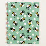 Cute Little Bees And Daisy Flowers Pattern Planner at Zazzle