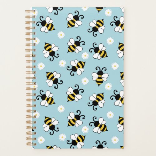 Cute little bees and daisy flowers pattern  planner