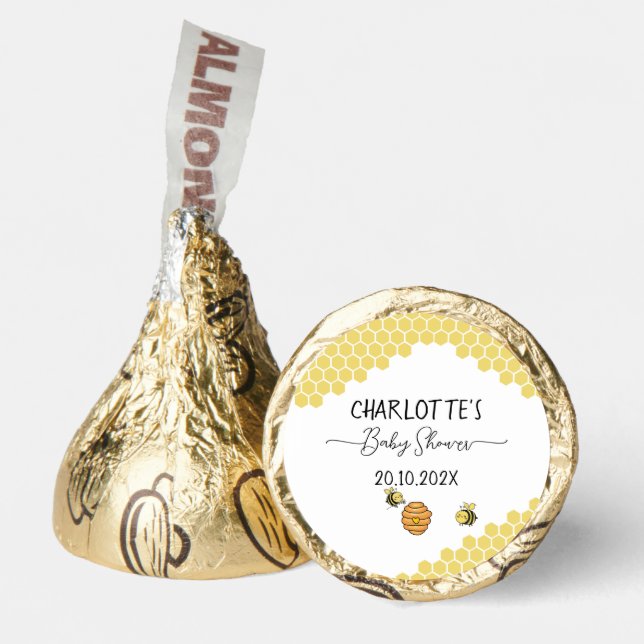 Cute Little Bees Honeycomb Baby Shower Hershey®'s Kisses® (Front)