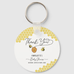 Cute Little Bees Honeycomb Baby Shower Keychain