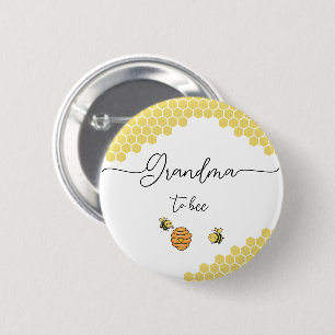Cute Little Bees Honeycomb Grandma-to-bee Button