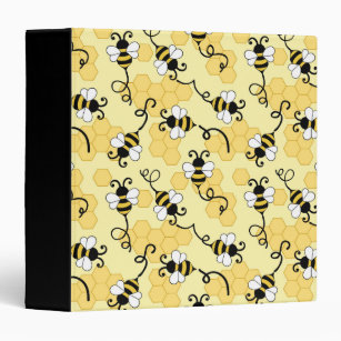 Cute little bees pattern 3 ring binder