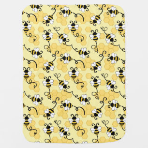 Cute little bees pattern baby blanket
