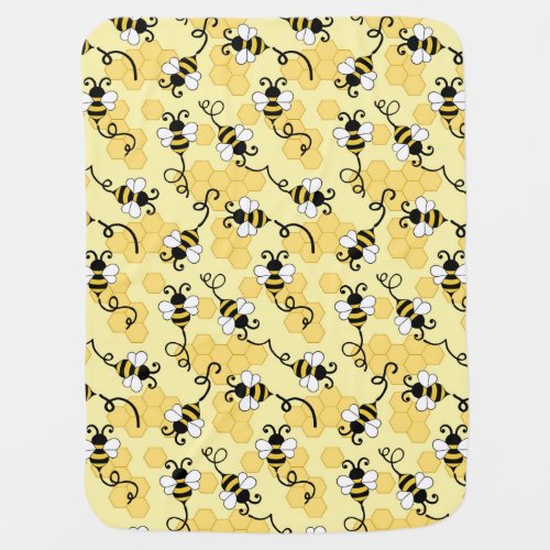 Cute little bees pattern baby blanket