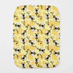 Cute little bees pattern baby burp cloth