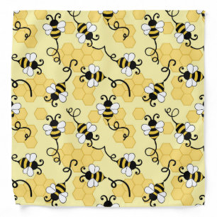 Cute little bees pattern bandana
