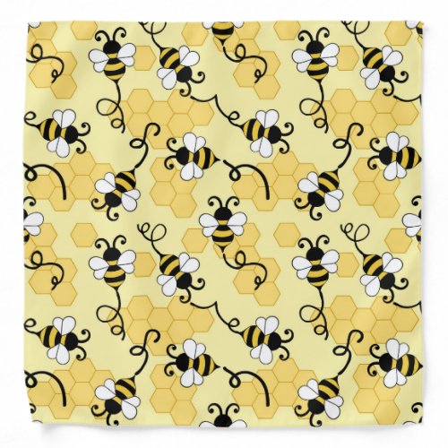 Cute little bees pattern bandana