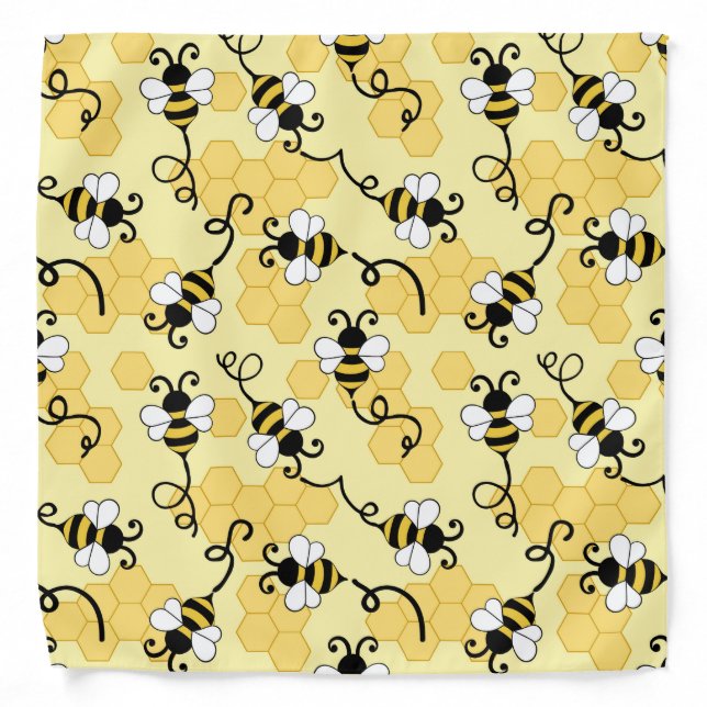 Cute little bees pattern bandana (Front)