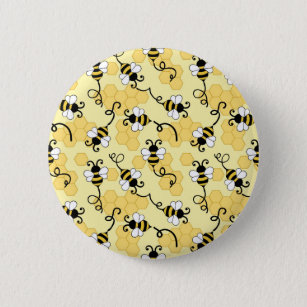 Cute little bees pattern button