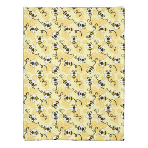 Cute little bees pattern duvet cover
