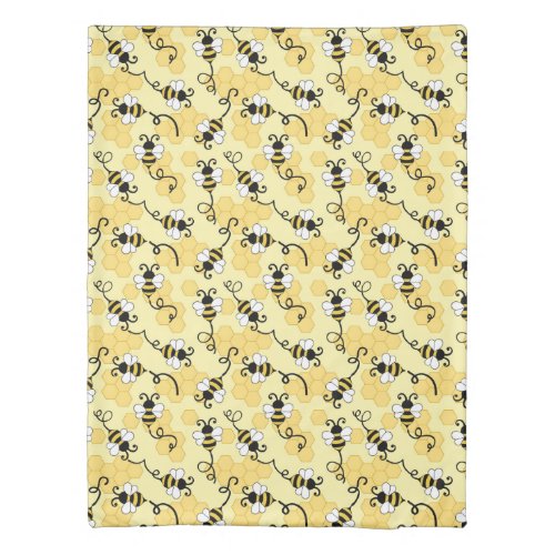 Cute little bees pattern duvet cover