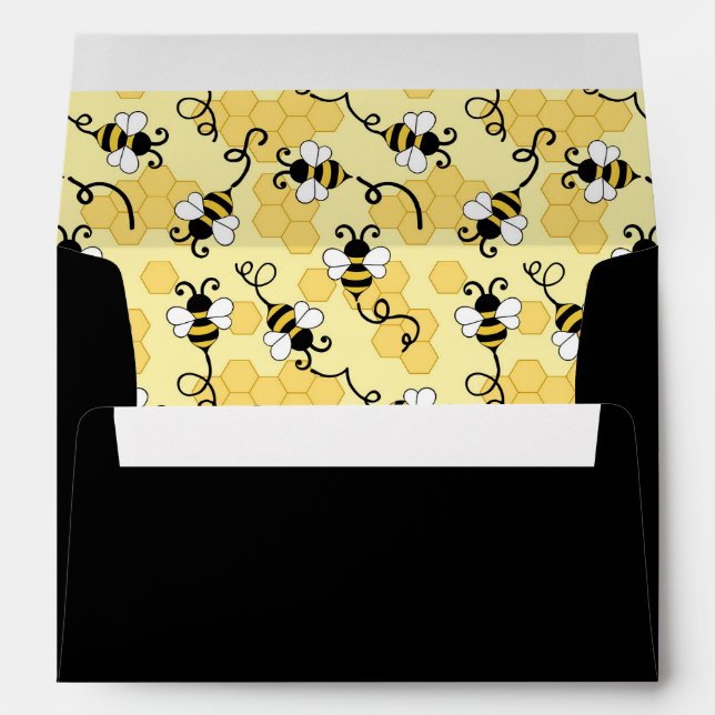Cute little bees pattern envelope (Back (Bottom))