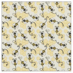 Cute little bees pattern fabric