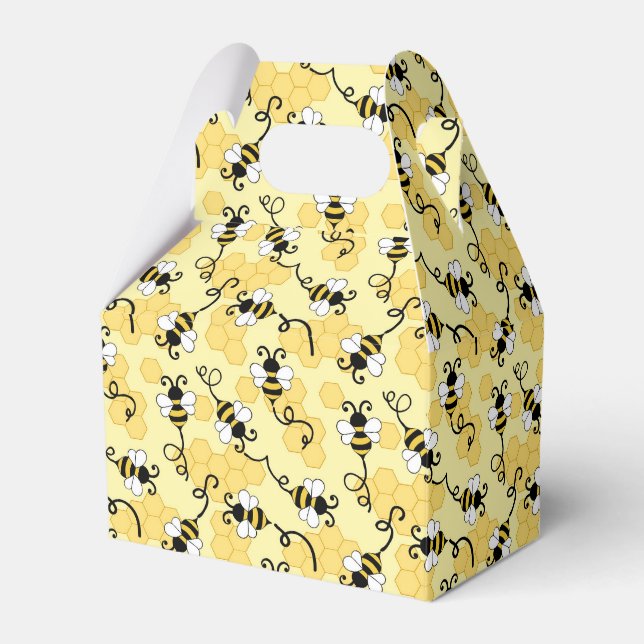 Cute little bees pattern favor boxes (Front Side)