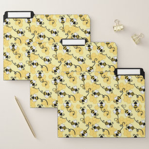 Cute little bees pattern file folder
