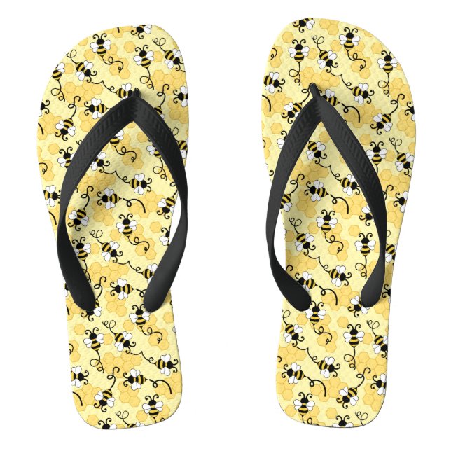 Cute little bees pattern flip flops (Footbed)