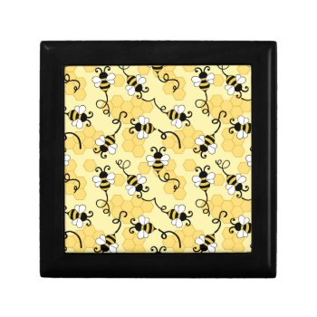 Cute Little Bees Pattern Gift Box by BattaAnastasia at Zazzle
