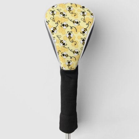 Cute Little Bees Pattern Golf Head Cover