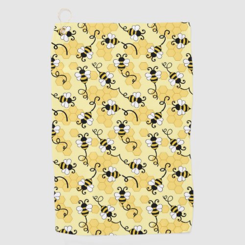 Cute little bees pattern golf towel