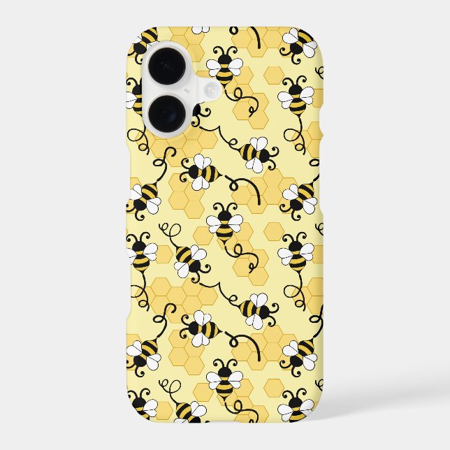 Cute little bees pattern iphone case (Back)