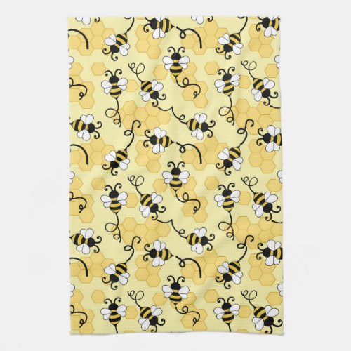 Cute little bees pattern kitchen towel
