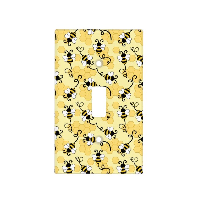 Cute little bees pattern light switch cover (Front)