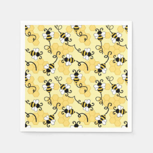 Cute little bees pattern napkins
