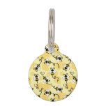 Cute Little Bees Pattern Pet Id Tag at Zazzle