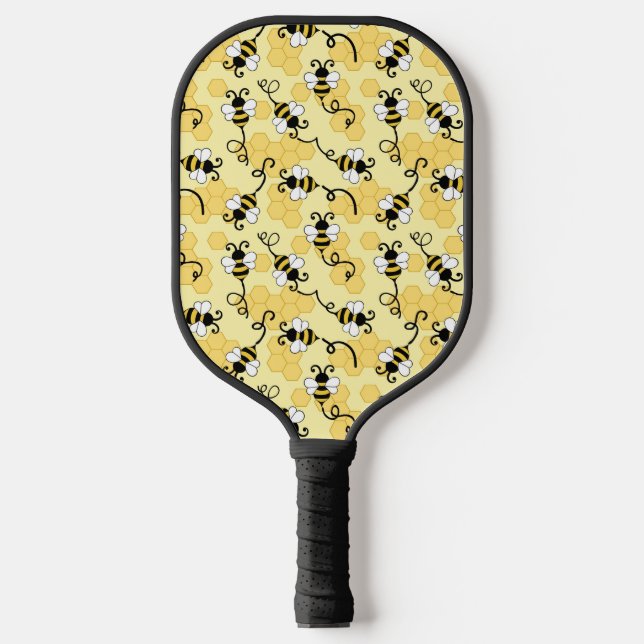 Cute little bees pattern pickleball paddle (Front)