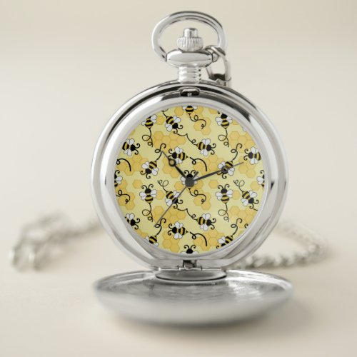 Cute little bees pattern pocket watch