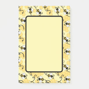 Cute little bees pattern post-it notes