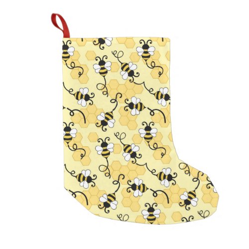 Cute little bees pattern small christmas stocking