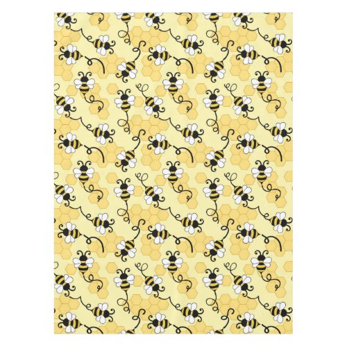Cute little bees pattern tablecloth
