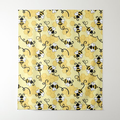 Cute little bees pattern tapestry
