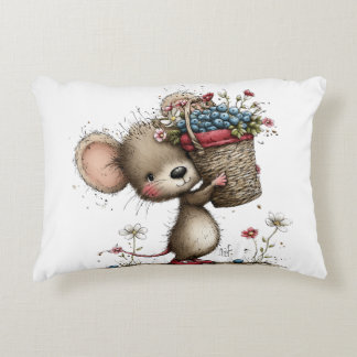 Cute Little Berry Mouse Accent Pillow