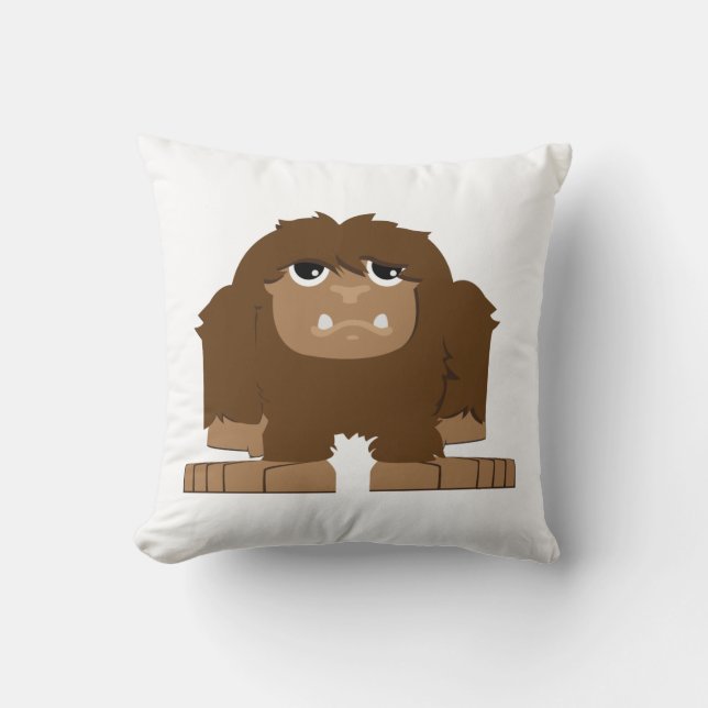 Cute little Bigfoot Throw Pillow (Front)