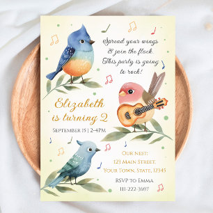 Cute Little Bird Birthday Party Invitation