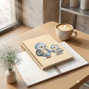 Cute Little Bird Brother Daily Planner Notebook