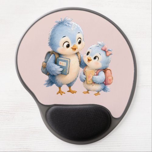Cute Little Bird Brother Gel Wrist Rest Mouse Pad