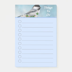 Cute Little Bird & Little Flowers Things To Do Post-it Notes