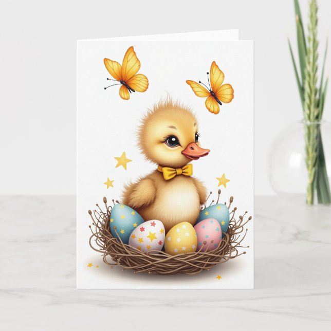 Cute Little Bird Nestling Card (Front)