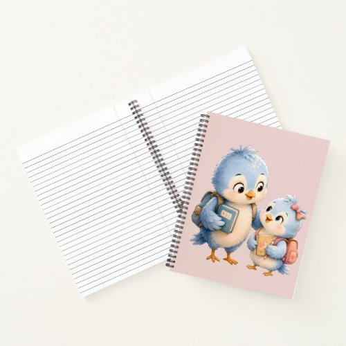 Cute Little Bird Siblings Note Journal