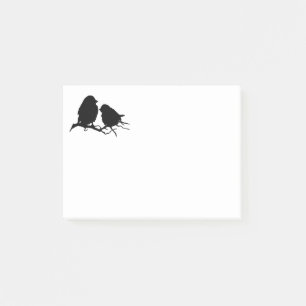 Cute Little Bird Silhouette black white Post-it Notes