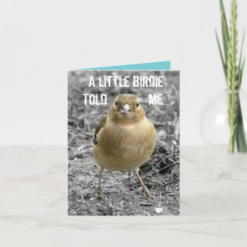 Cute Little Birdie Happy Birthday Customize Card