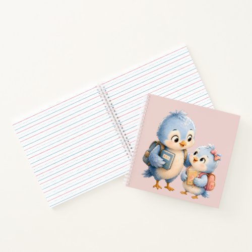 Cute Little Birds Brother Sister Notebook