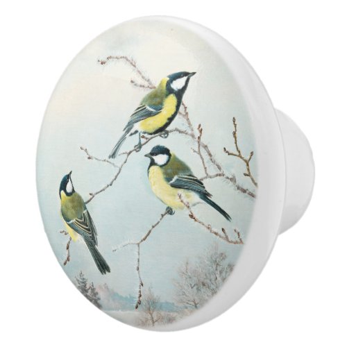 Cute little birds by Matti Karppanen Birds Art Ceramic Knob