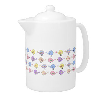 Cute Little Birds Pattern Teapot