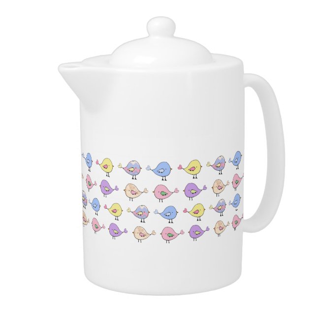 Cute Little Birds Pattern Teapot (Right)