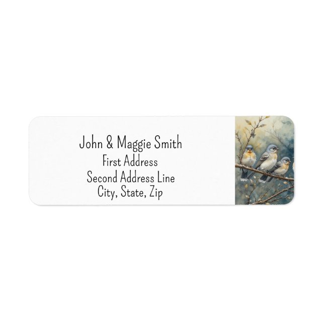 Cute Little Birds Wildlife Nature Animal Art Label (Front)